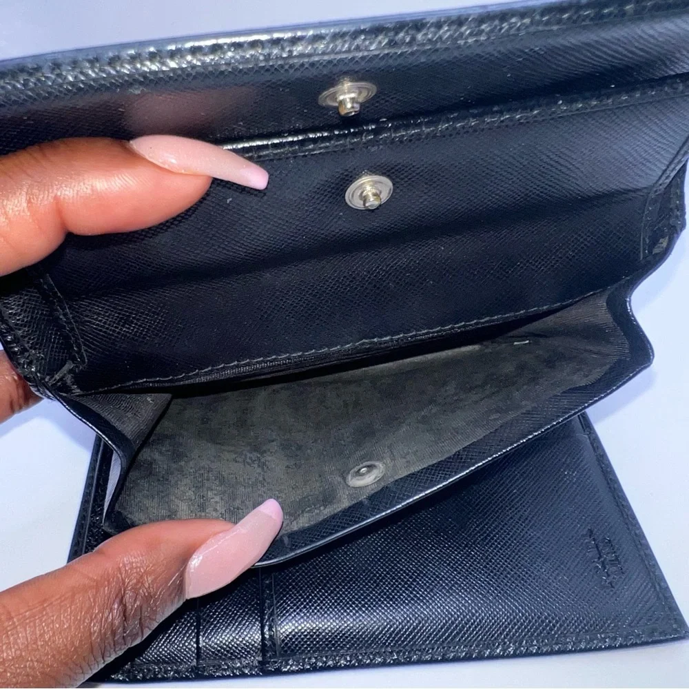 Prada Saffiano Trifold Leather Wallet